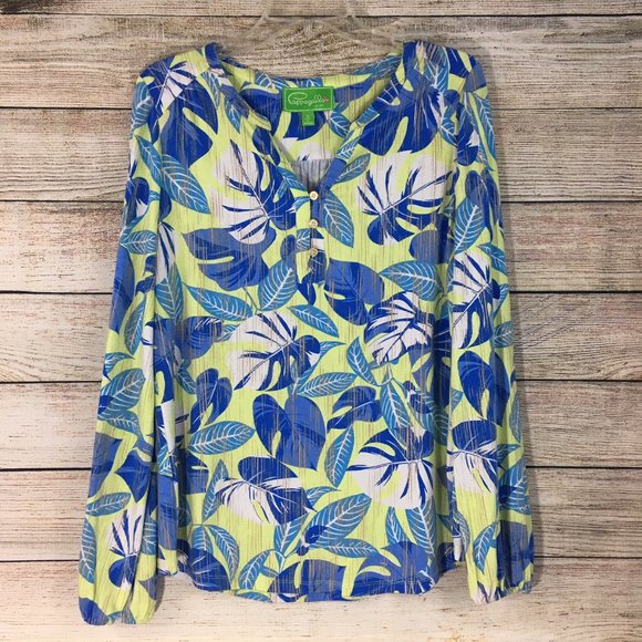 Pappagallo Floral Popover Blouse - Picture 1 of 6